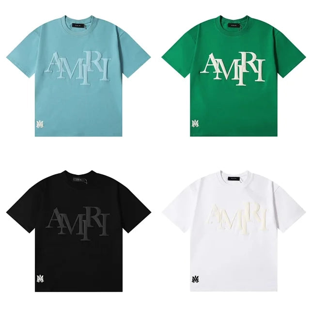 Camiseta Casual AMIRI de Manga Curta com Estampa de Espuma